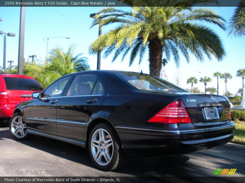 Capri Blue Metallic / Java 2006 Mercedes-Benz S 500 Sedan