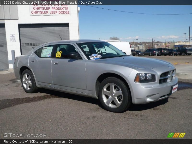 Bright Silver Metallic / Dark Slate Gray 2008 Dodge Charger SXT AWD