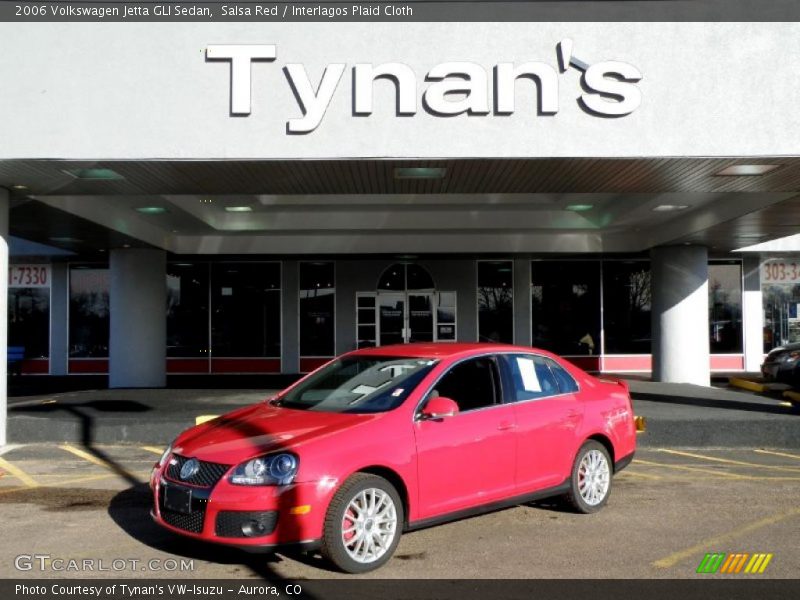 Salsa Red / Interlagos Plaid Cloth 2006 Volkswagen Jetta GLI Sedan