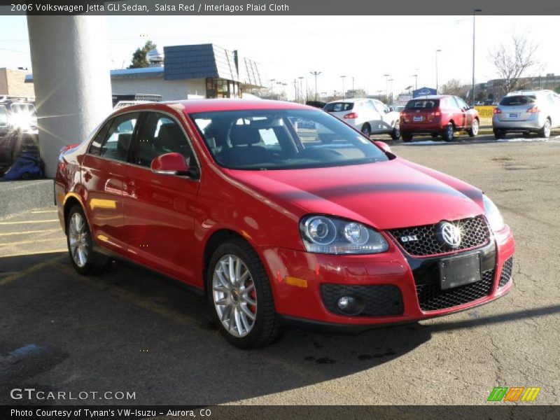 Salsa Red / Interlagos Plaid Cloth 2006 Volkswagen Jetta GLI Sedan