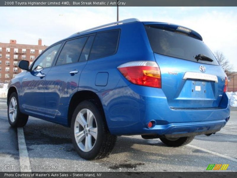 Blue Streak Metallic / Ash Gray 2008 Toyota Highlander Limited 4WD