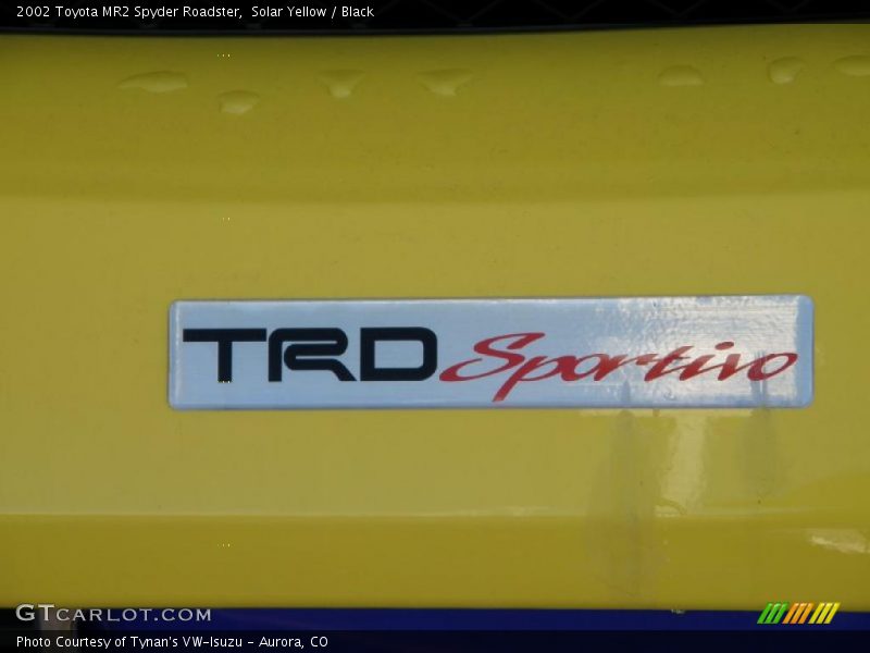 Solar Yellow / Black 2002 Toyota MR2 Spyder Roadster