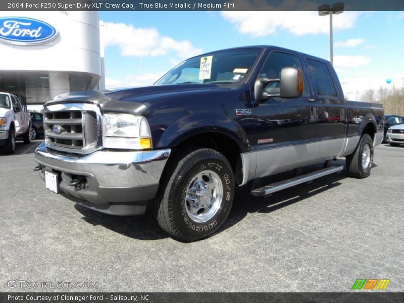 True Blue Metallic / Medium Flint 2004 Ford F250 Super Duty XLT Crew Cab