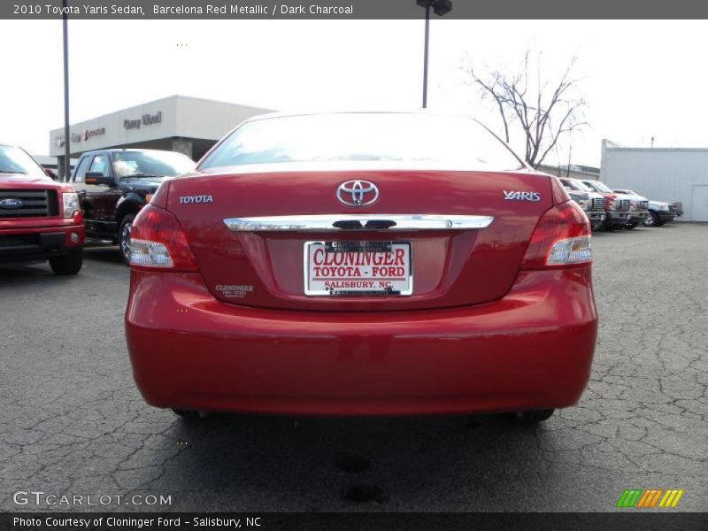 Barcelona Red Metallic / Dark Charcoal 2010 Toyota Yaris Sedan