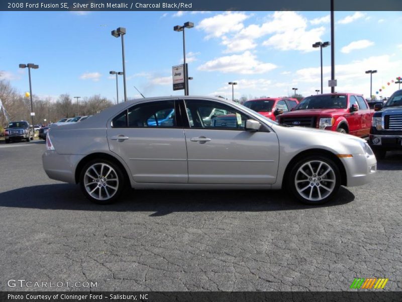 Silver Birch Metallic / Charcoal Black/Red 2008 Ford Fusion SE