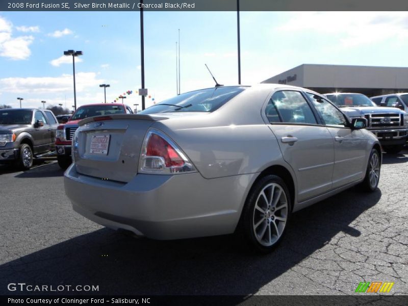 Silver Birch Metallic / Charcoal Black/Red 2008 Ford Fusion SE