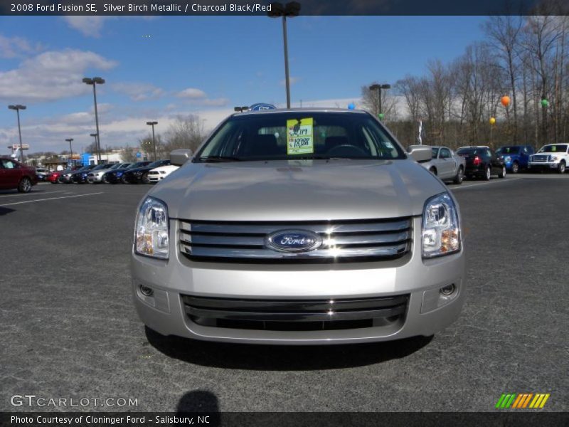 Silver Birch Metallic / Charcoal Black/Red 2008 Ford Fusion SE