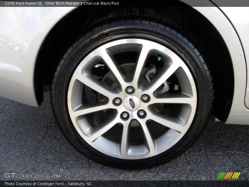 Silver Birch Metallic / Charcoal Black/Red 2008 Ford Fusion SE