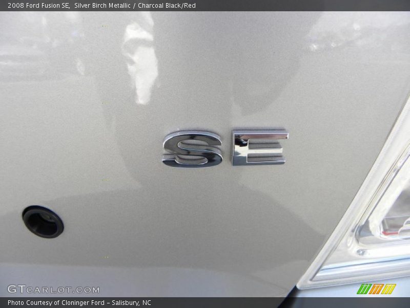 Silver Birch Metallic / Charcoal Black/Red 2008 Ford Fusion SE