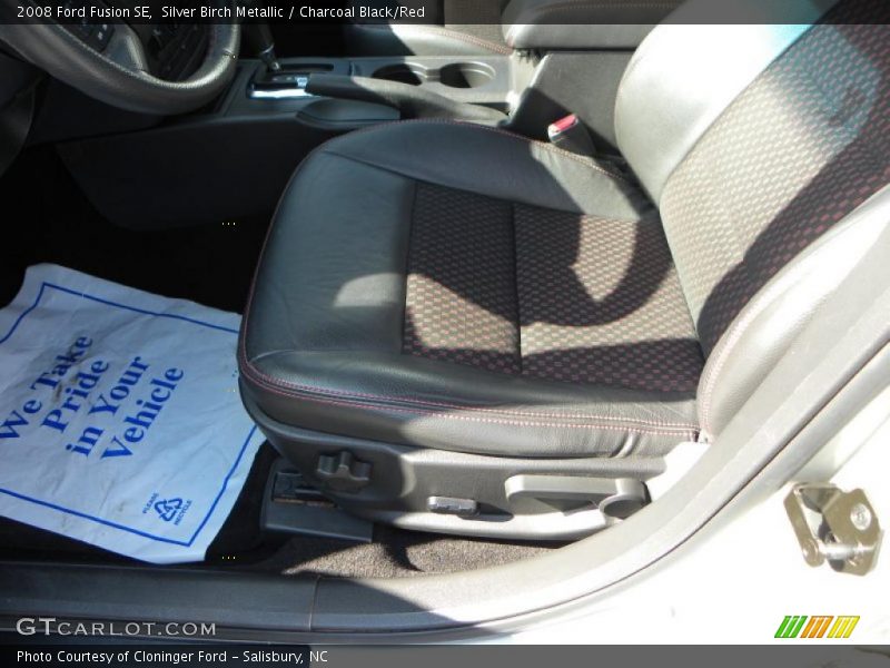 Silver Birch Metallic / Charcoal Black/Red 2008 Ford Fusion SE