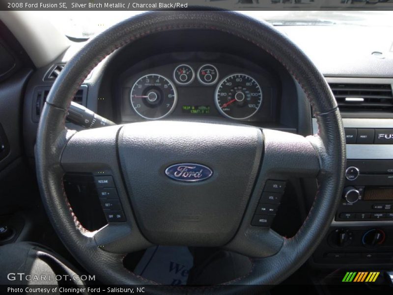 Silver Birch Metallic / Charcoal Black/Red 2008 Ford Fusion SE