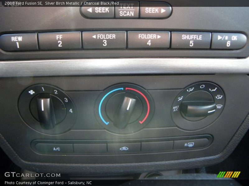 Silver Birch Metallic / Charcoal Black/Red 2008 Ford Fusion SE