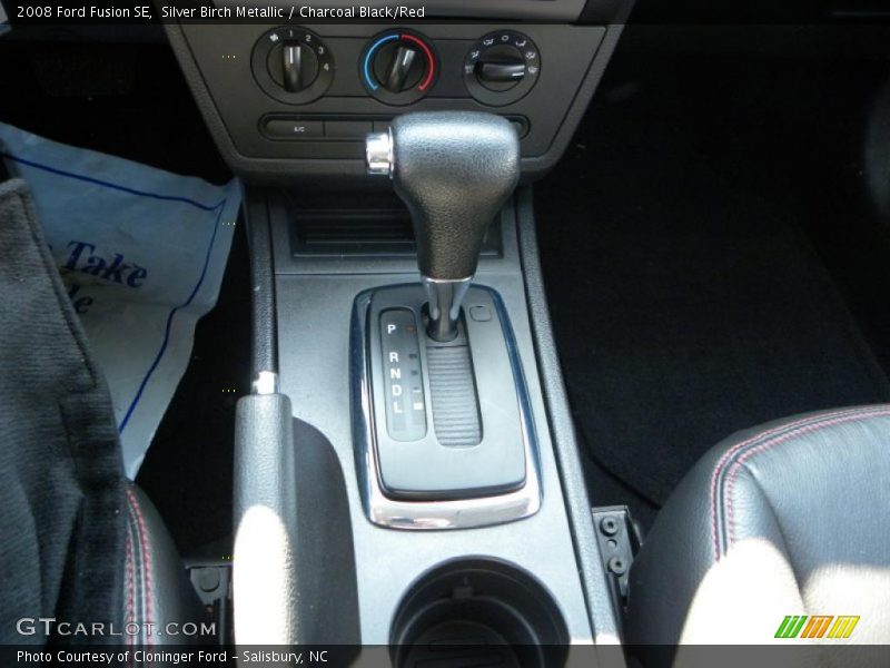Silver Birch Metallic / Charcoal Black/Red 2008 Ford Fusion SE