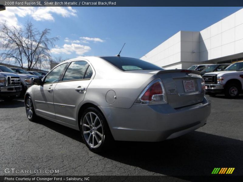 Silver Birch Metallic / Charcoal Black/Red 2008 Ford Fusion SE