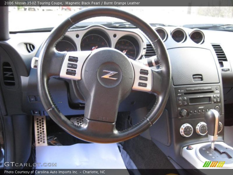 Magnetic Black Pearl / Burnt Orange Leather 2006 Nissan 350Z Touring Coupe