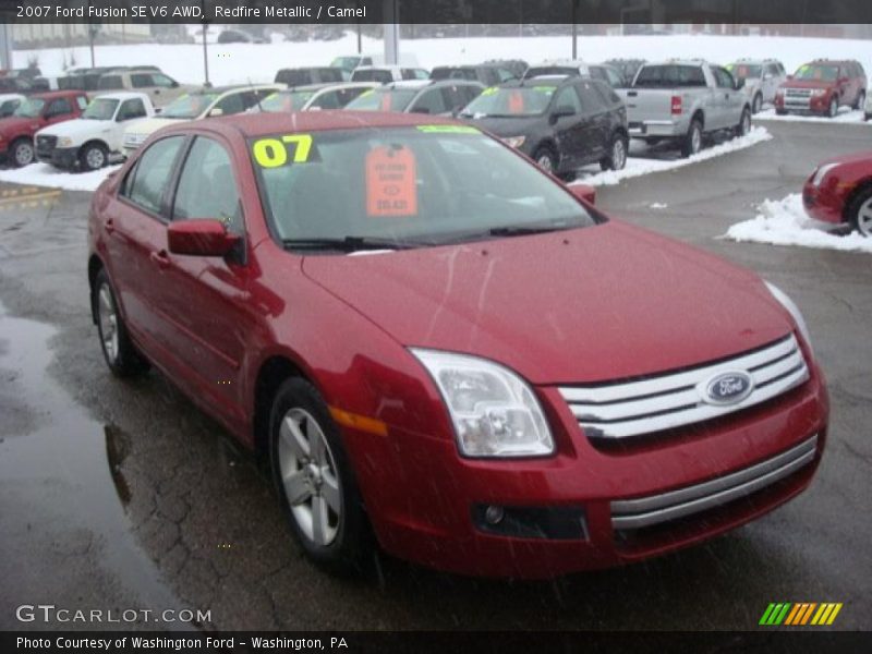 Redfire Metallic / Camel 2007 Ford Fusion SE V6 AWD