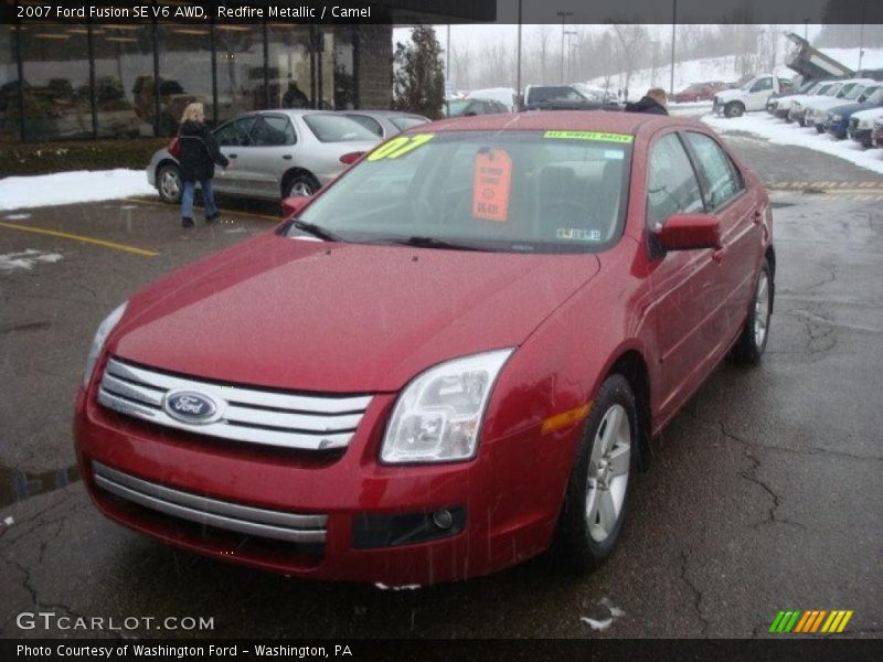 Redfire Metallic / Camel 2007 Ford Fusion SE V6 AWD