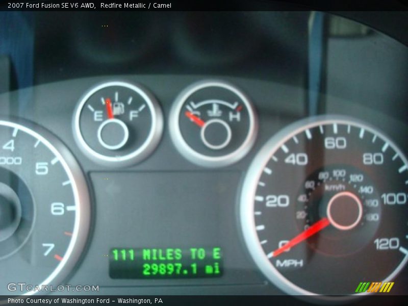 Redfire Metallic / Camel 2007 Ford Fusion SE V6 AWD