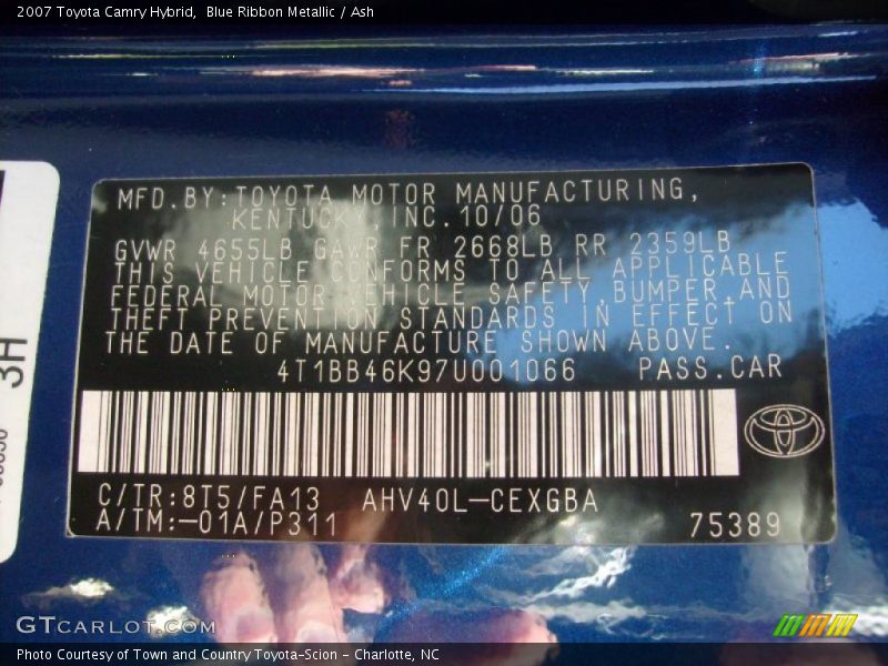 Blue Ribbon Metallic / Ash 2007 Toyota Camry Hybrid