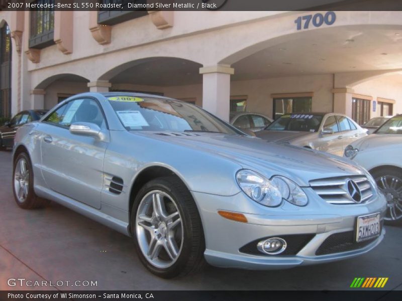 Diamond Silver Metallic / Black 2007 Mercedes-Benz SL 550 Roadster