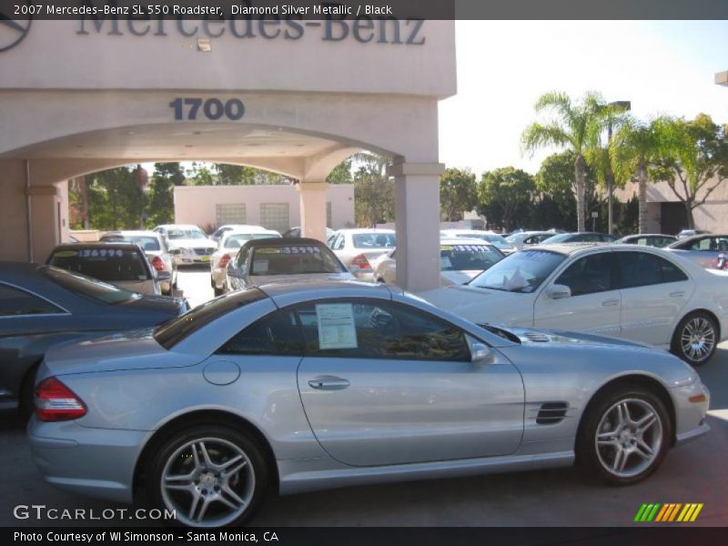 Diamond Silver Metallic / Black 2007 Mercedes-Benz SL 550 Roadster