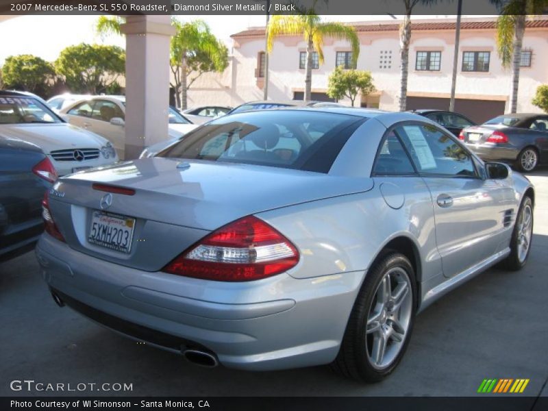Diamond Silver Metallic / Black 2007 Mercedes-Benz SL 550 Roadster