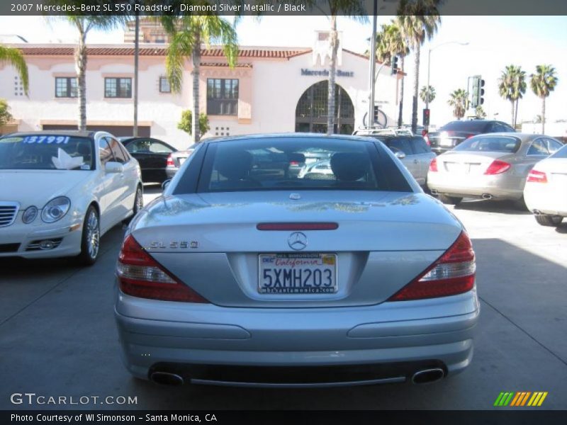 Diamond Silver Metallic / Black 2007 Mercedes-Benz SL 550 Roadster