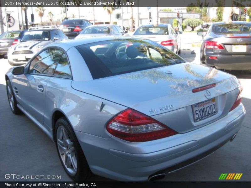 Diamond Silver Metallic / Black 2007 Mercedes-Benz SL 550 Roadster
