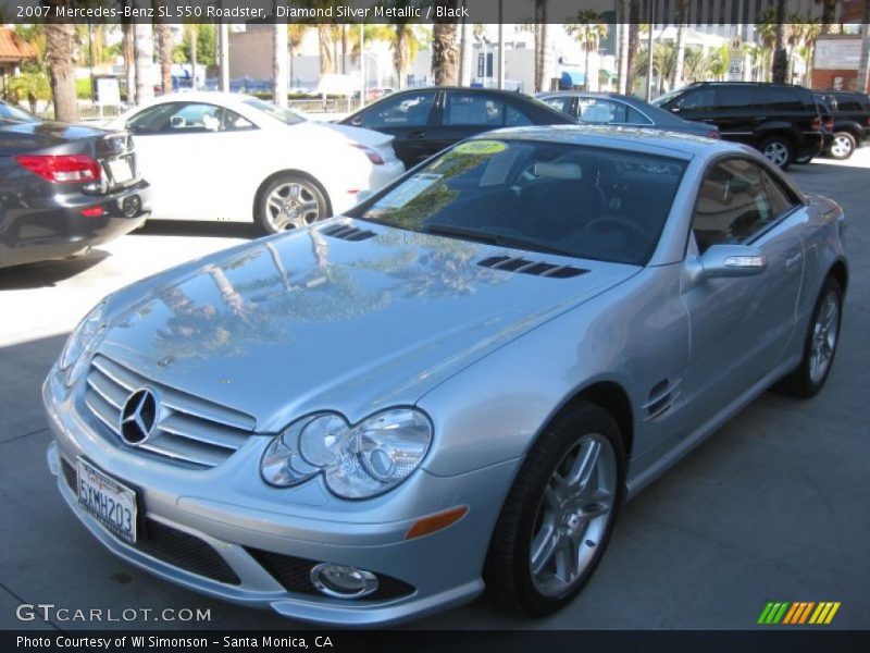 Diamond Silver Metallic / Black 2007 Mercedes-Benz SL 550 Roadster