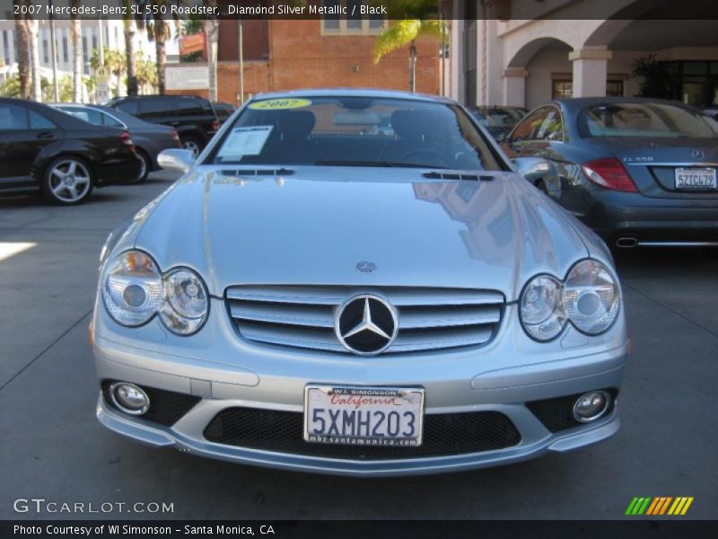 Diamond Silver Metallic / Black 2007 Mercedes-Benz SL 550 Roadster