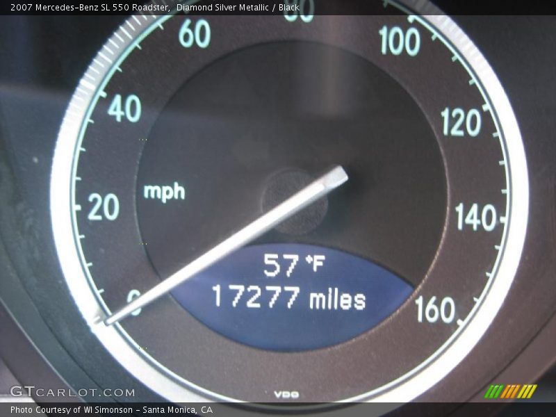Diamond Silver Metallic / Black 2007 Mercedes-Benz SL 550 Roadster