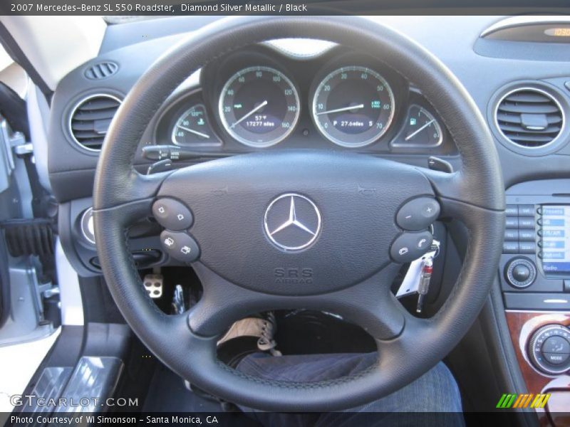 Diamond Silver Metallic / Black 2007 Mercedes-Benz SL 550 Roadster