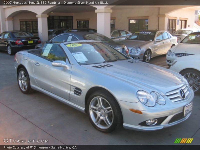 Diamond Silver Metallic / Black 2007 Mercedes-Benz SL 550 Roadster