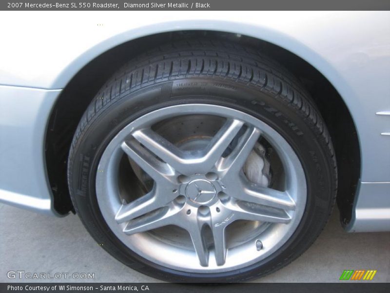 Diamond Silver Metallic / Black 2007 Mercedes-Benz SL 550 Roadster