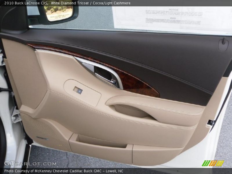 White Diamond Tricoat / Cocoa/Light Cashmere 2010 Buick LaCrosse CXS