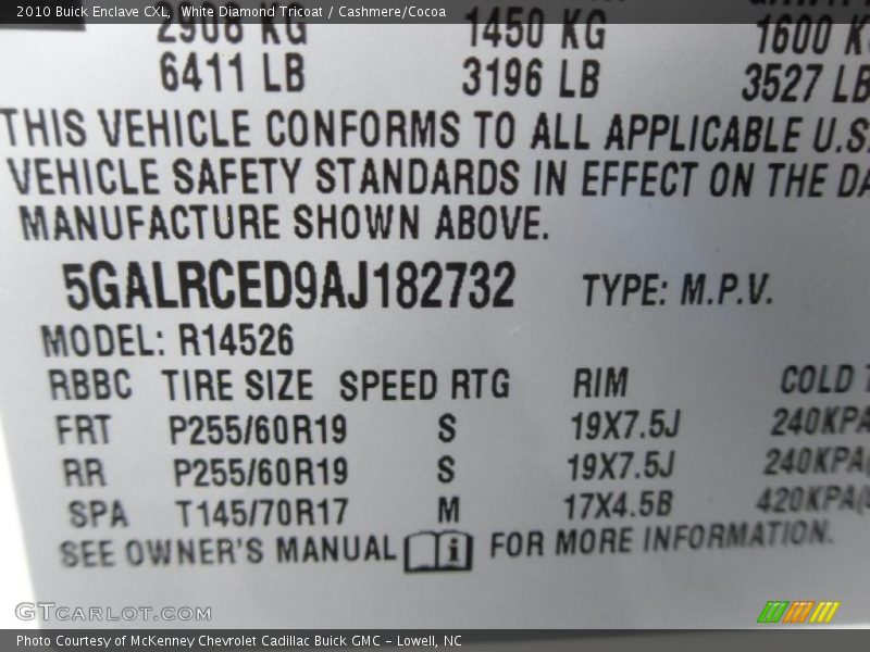 White Diamond Tricoat / Cashmere/Cocoa 2010 Buick Enclave CXL