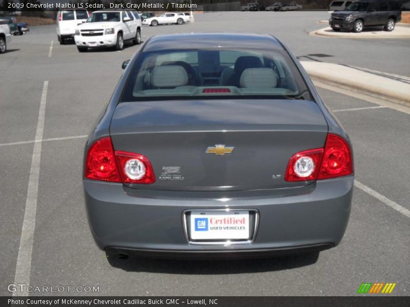 Dark Gray Metallic / Titanium 2009 Chevrolet Malibu LS Sedan