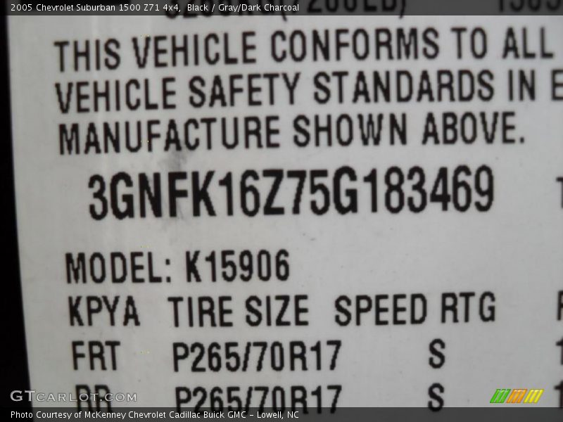 Black / Gray/Dark Charcoal 2005 Chevrolet Suburban 1500 Z71 4x4