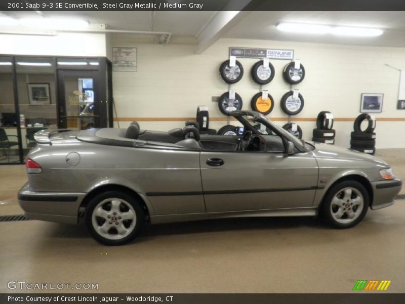 Steel Gray Metallic / Medium Gray 2001 Saab 9-3 SE Convertible