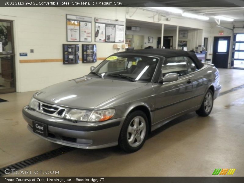 Steel Gray Metallic / Medium Gray 2001 Saab 9-3 SE Convertible