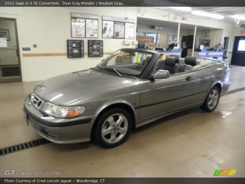 Steel Gray Metallic / Medium Gray 2001 Saab 9-3 SE Convertible