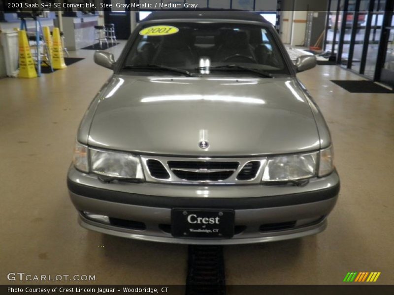 Steel Gray Metallic / Medium Gray 2001 Saab 9-3 SE Convertible