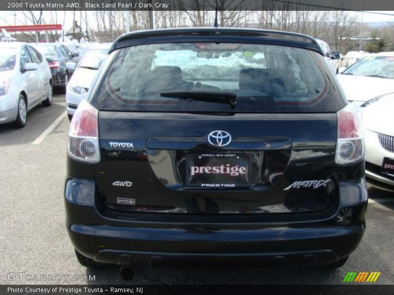 Black Sand Pearl / Dark Gray 2006 Toyota Matrix AWD