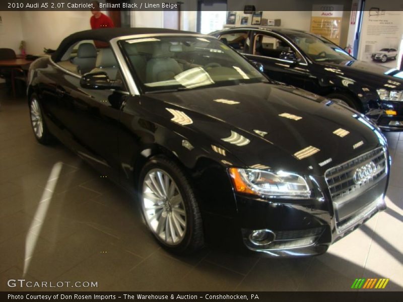 Brilliant Black / Linen Beige 2010 Audi A5 2.0T Cabriolet