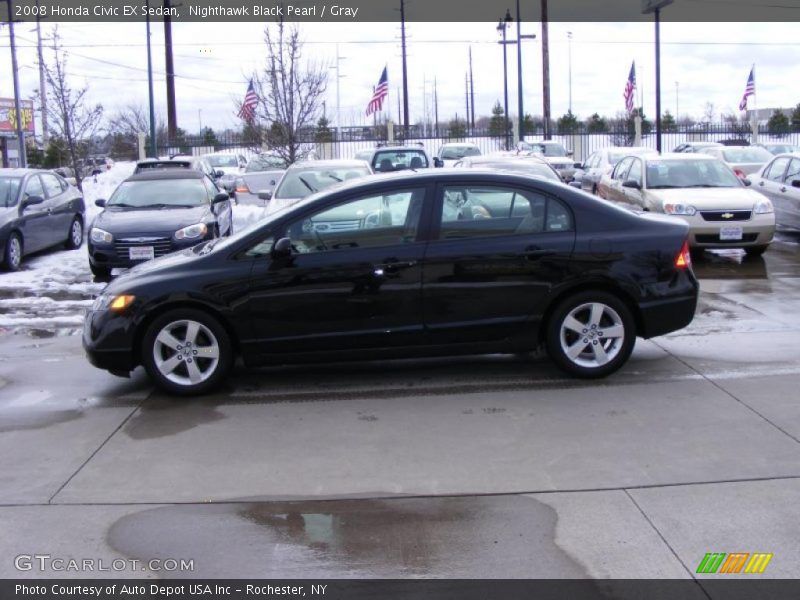 Nighthawk Black Pearl / Gray 2008 Honda Civic EX Sedan