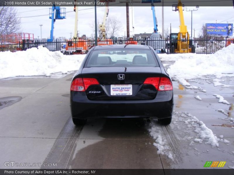Nighthawk Black Pearl / Gray 2008 Honda Civic EX Sedan