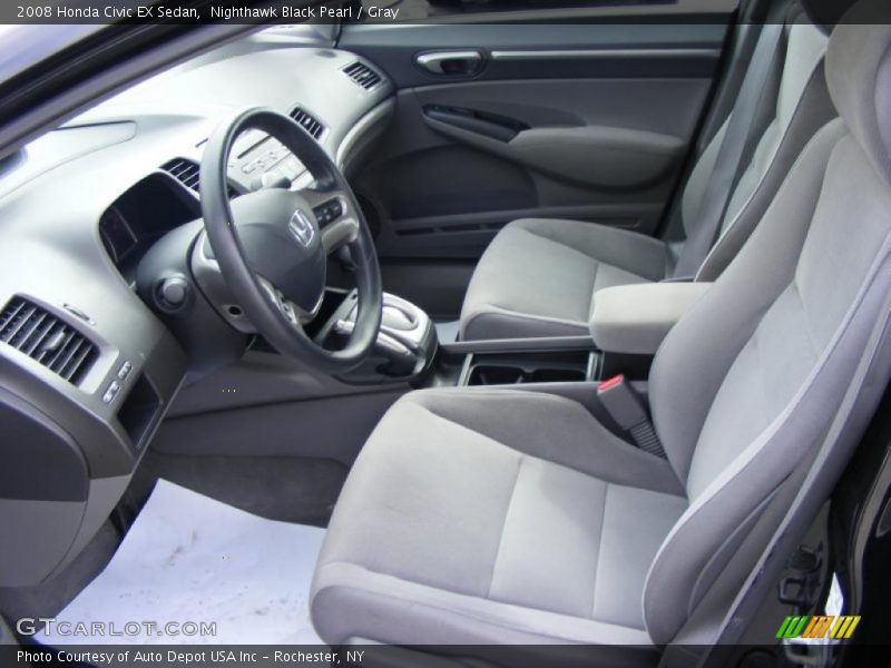 Nighthawk Black Pearl / Gray 2008 Honda Civic EX Sedan