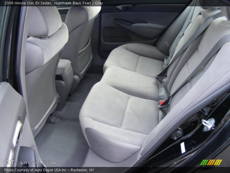 Nighthawk Black Pearl / Gray 2008 Honda Civic EX Sedan