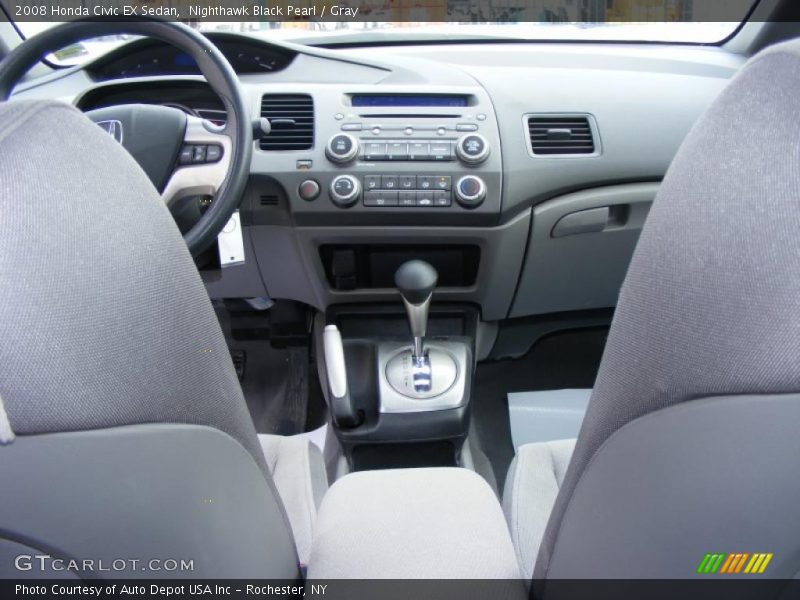 Nighthawk Black Pearl / Gray 2008 Honda Civic EX Sedan