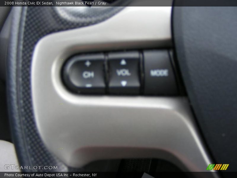 Nighthawk Black Pearl / Gray 2008 Honda Civic EX Sedan